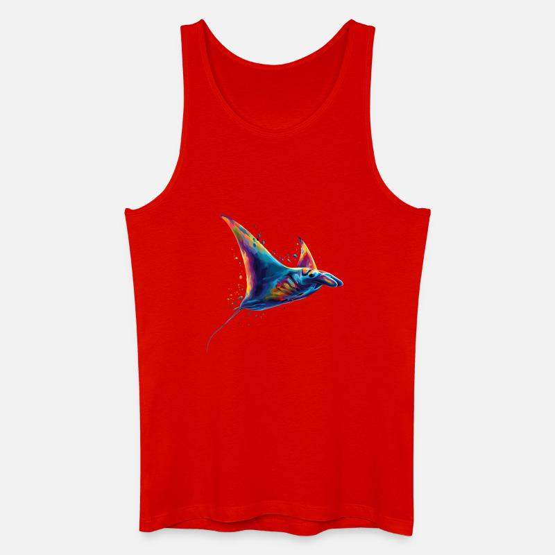Manta Rochen Teufelsrochen Stachelrochen Taucher - Männer Bio Tank Top - Rot