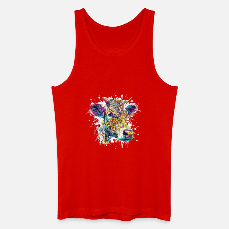 Kuh Farbklecks - Männer Bio Tank Top - Rot