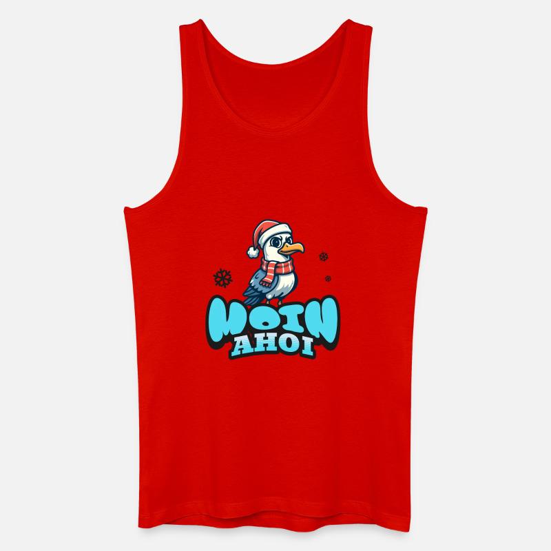 Moin Ahoi mit Möwe - Männer Bio Tank Top - Rot