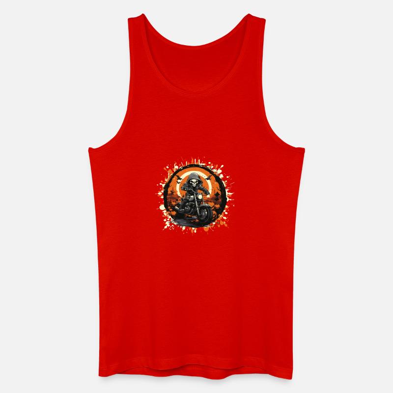 Skelett Biker im Halloween Ring - Männer Bio Tank Top - Rot