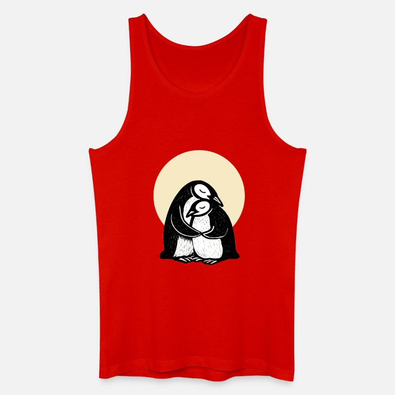 Umarmte Pinguine Duo - Männer Bio Tank Top - Rot