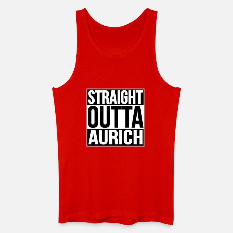 Straight Outta Aurich - Männer Bio Tank Top - Rot