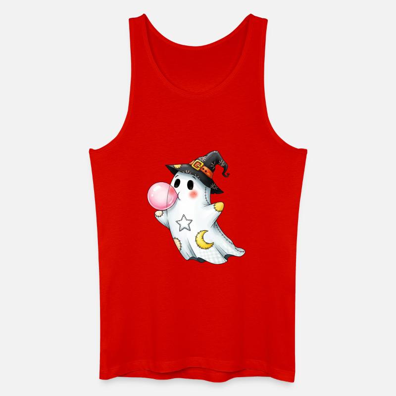 Patchwork Cartoon Geist mit Kaugummiblase - Männer Bio Tank Top - Rot