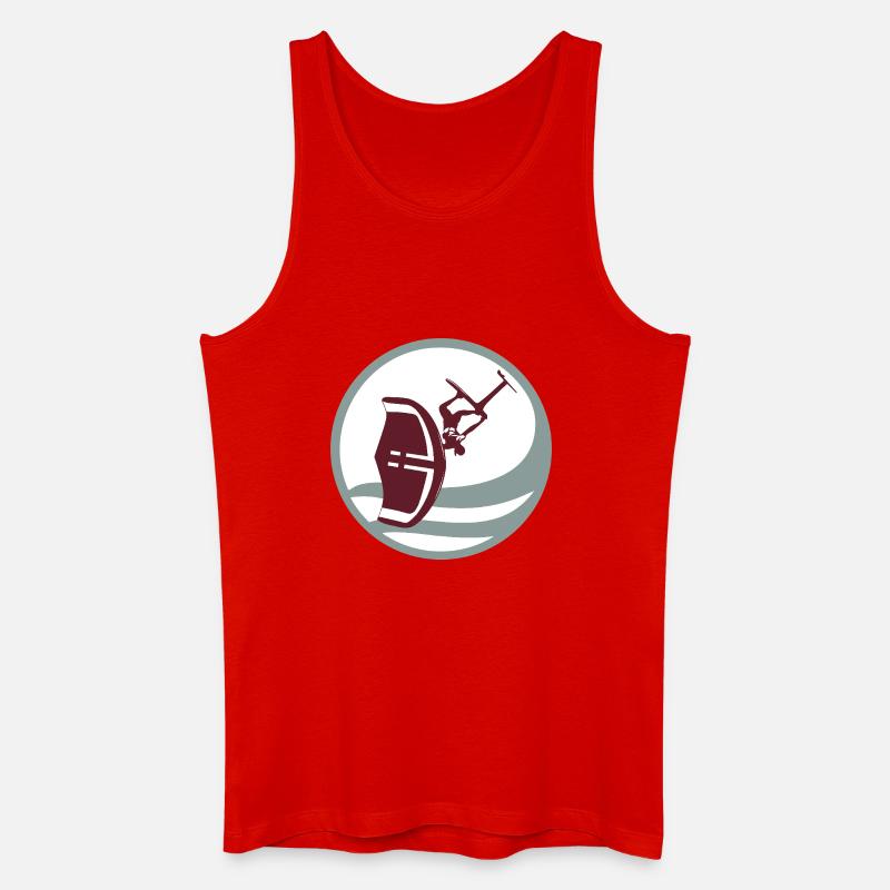 Wingfoil Action Silhouette - Männer Bio Tank Top - Rot
