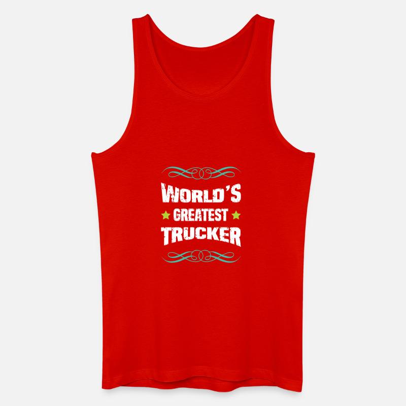 World's Greatest Trucker - Männer Bio Tank Top - Rot