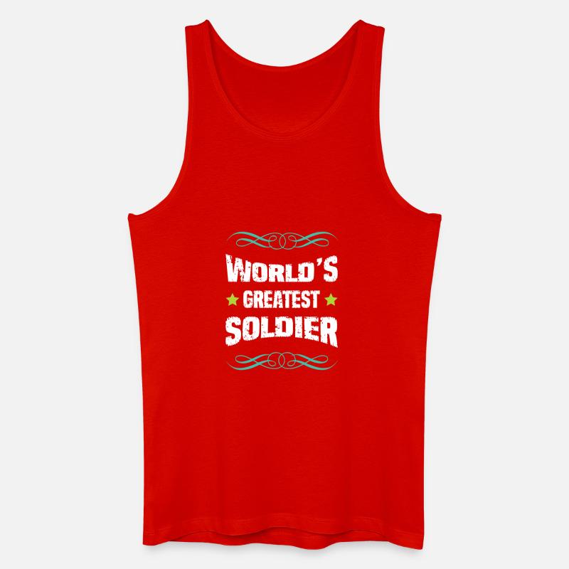 Weltbester Soldat - Männer Bio Tank Top - Rot