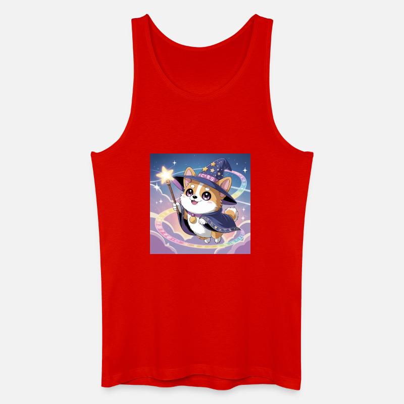 mystical corgi - Canotta ecologica da uomo - rosso