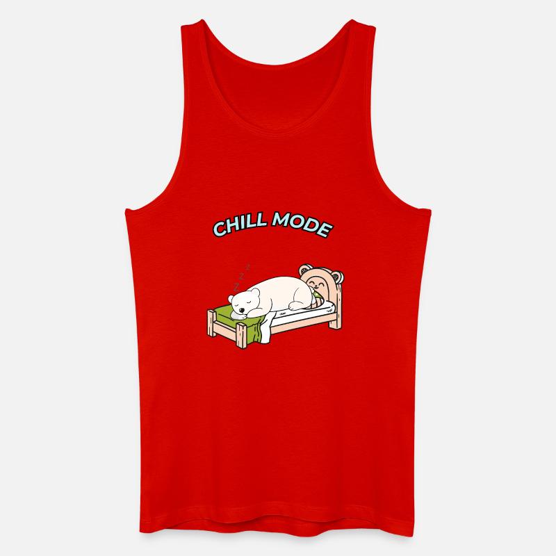 Einfach mal Chillen – Schlafender Bär - Männer Bio Tank Top - Rot