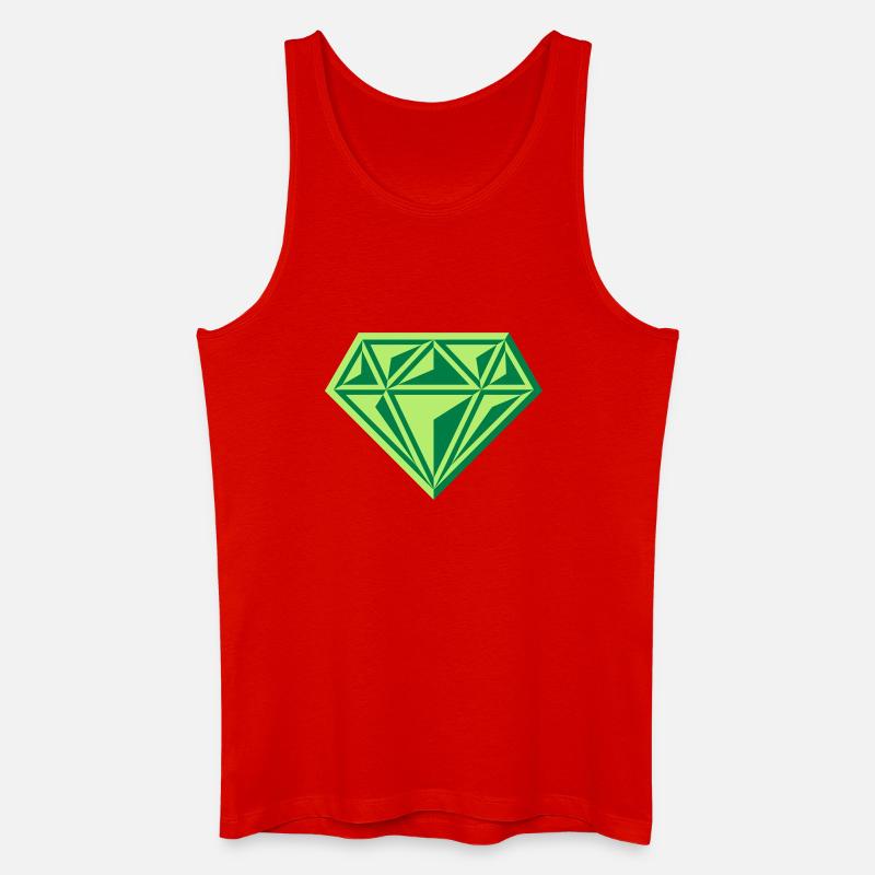 Diamant (Edelstein / Brillant / Symbol / Gre / 2C) - Männer Bio Tank Top - Rot