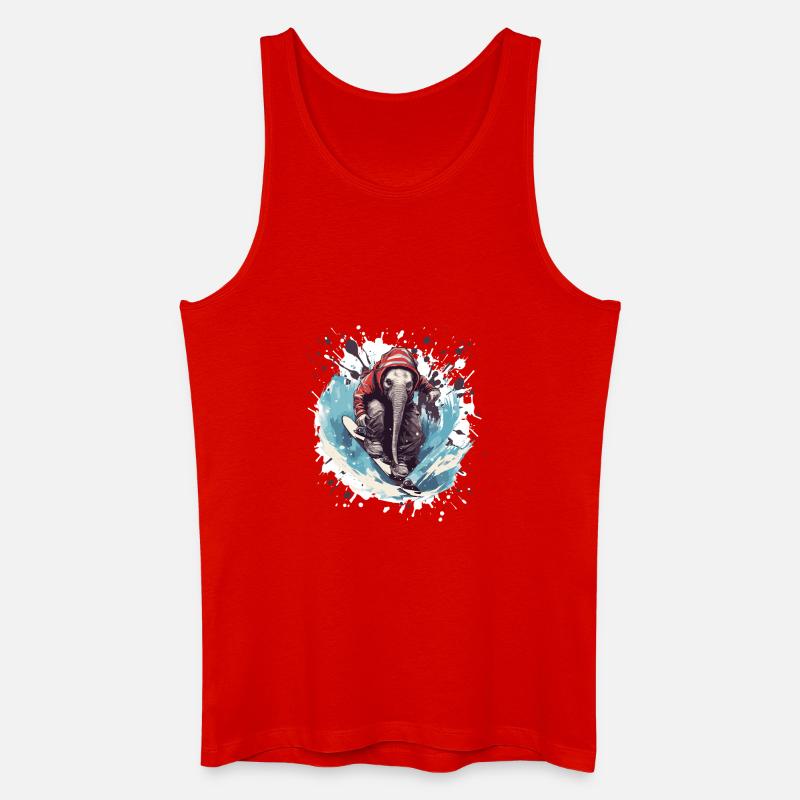 Elefant Snowboard - Männer Bio Tank Top - Rot