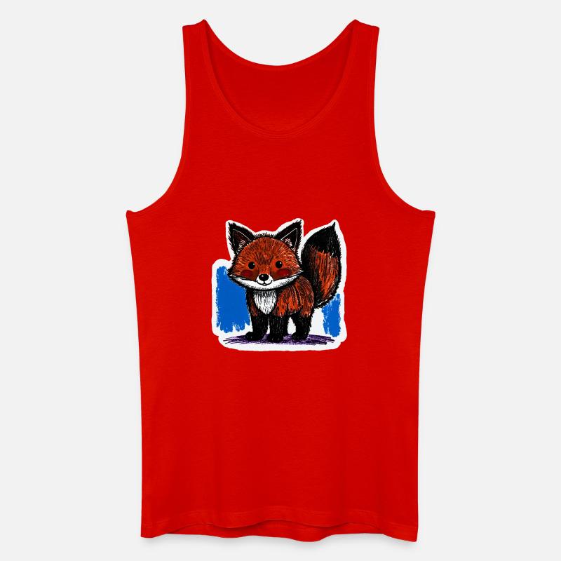 Kleiner Fuchs (Buntstiftzeichnung) - Männer Bio Tank Top - Rot
