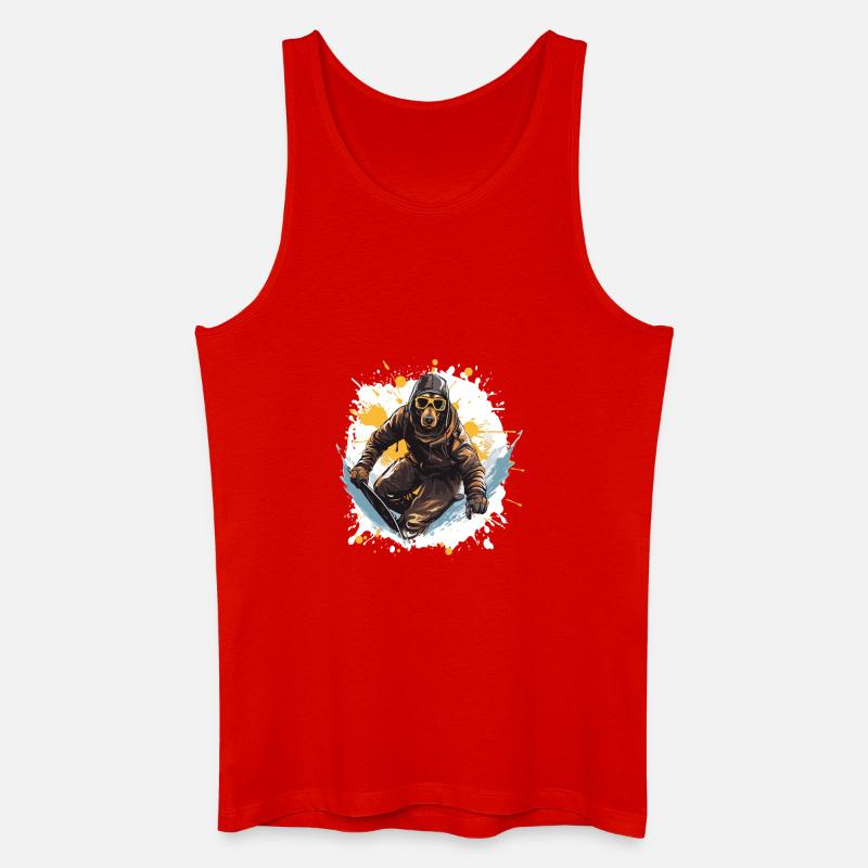 Doberman Hund Snowboard - Männer Bio Tank Top - Rot