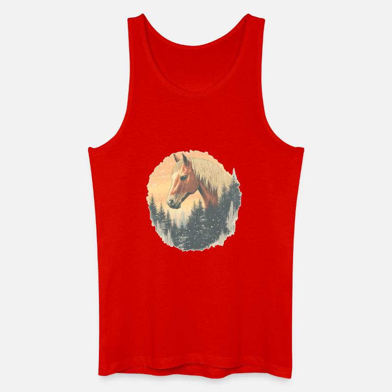 Pferd Winter - Männer Bio Tank Top - Rot