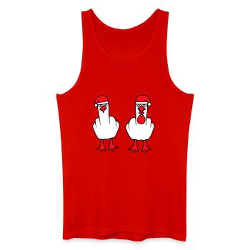 2 Seagulls Finger Insult Équipe de Noël - Débardeur bio Homme - rouge - Devant