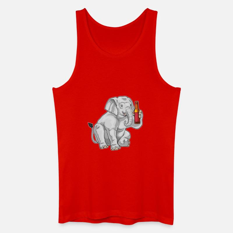 Elefant Flasche Bier - Männer Bio Tank Top - Rot