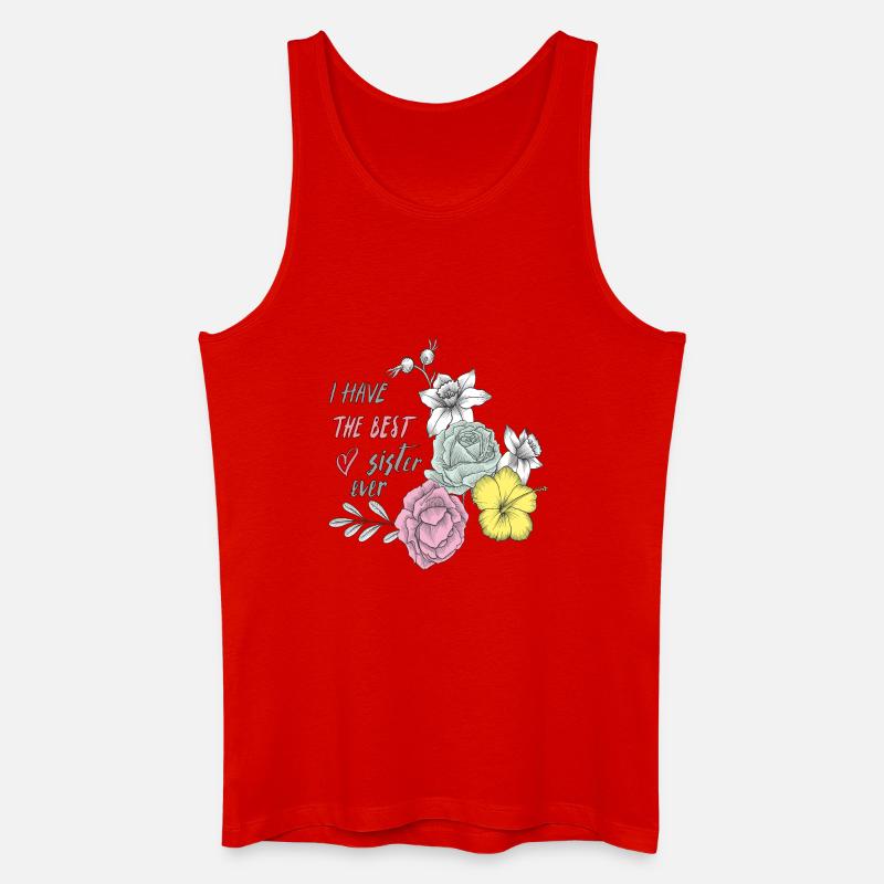 Beste Schwester Blüten Herz  - Männer Bio Tank Top - Rot