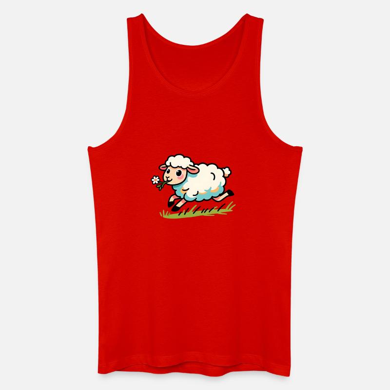Lammhammel auf der Wiese - Männer Bio Tank Top - Rot
