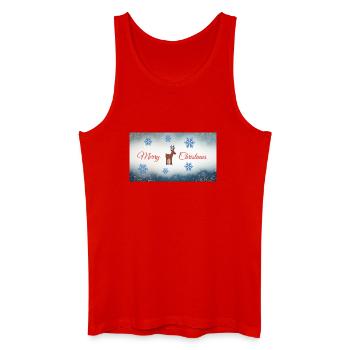 Merry Christmas Deer Motif with Snowflakes - Men’s Organic Tank Top - red - Front