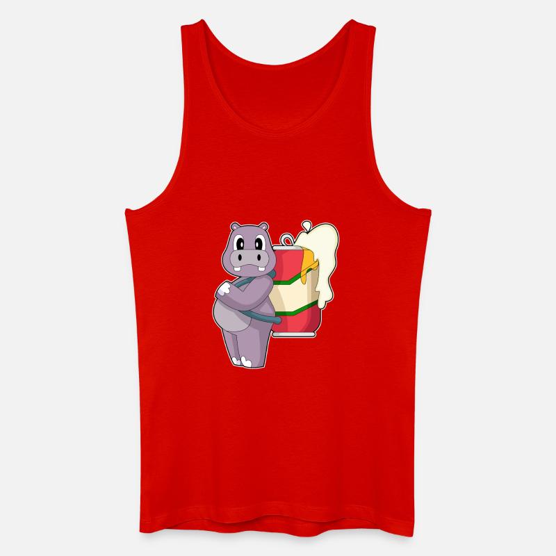 Nilpferd Bier - Männer Bio Tank Top - Rot