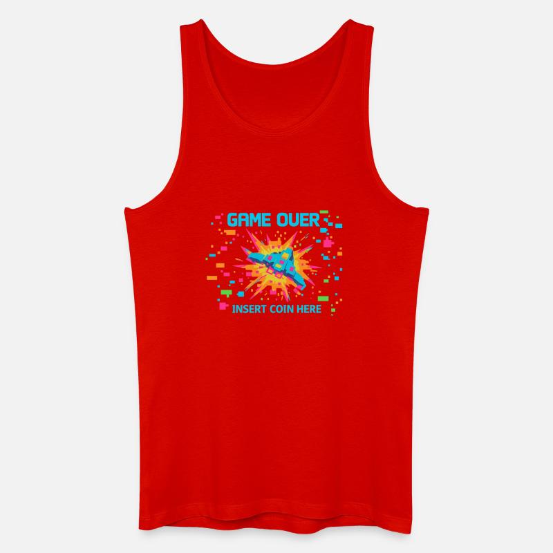Game Over Neon Arcade Game - Männer Bio Tank Top - Rot