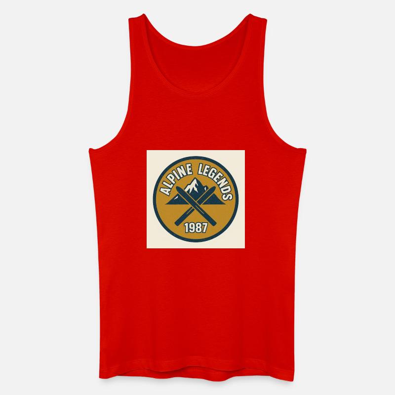 Alpine Legends 1987 Emblem - Männer Bio Tank Top - Rot
