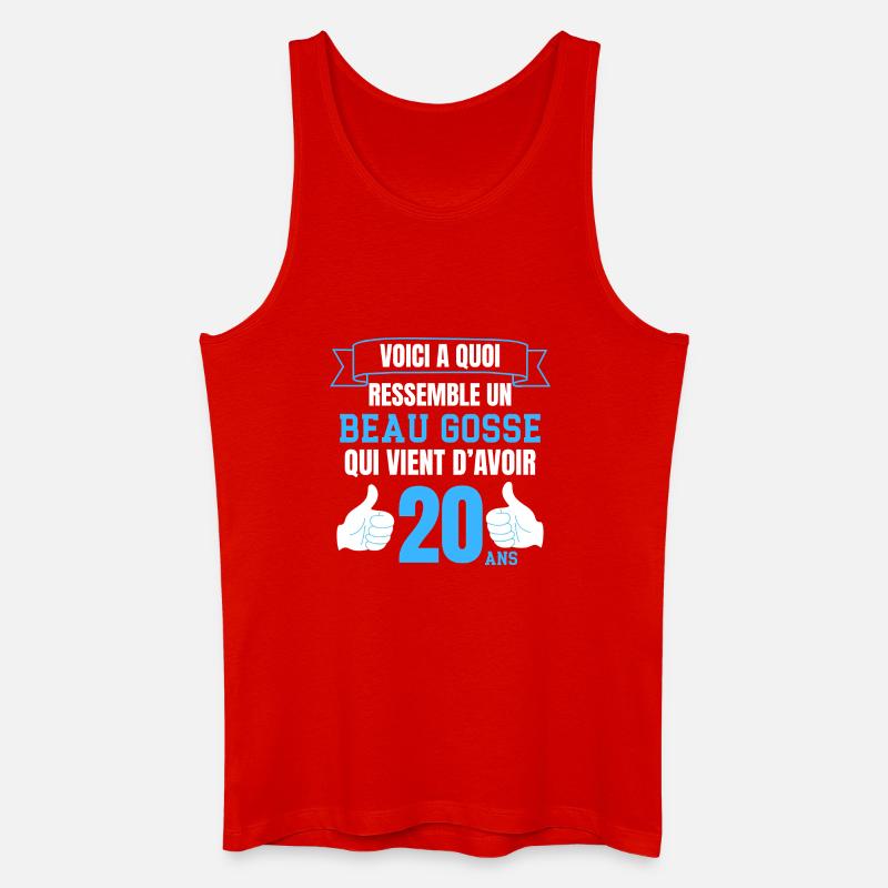 Verjaardag 20 Jaar Jongen Grappig Knap - Mannen bio tanktop - rood