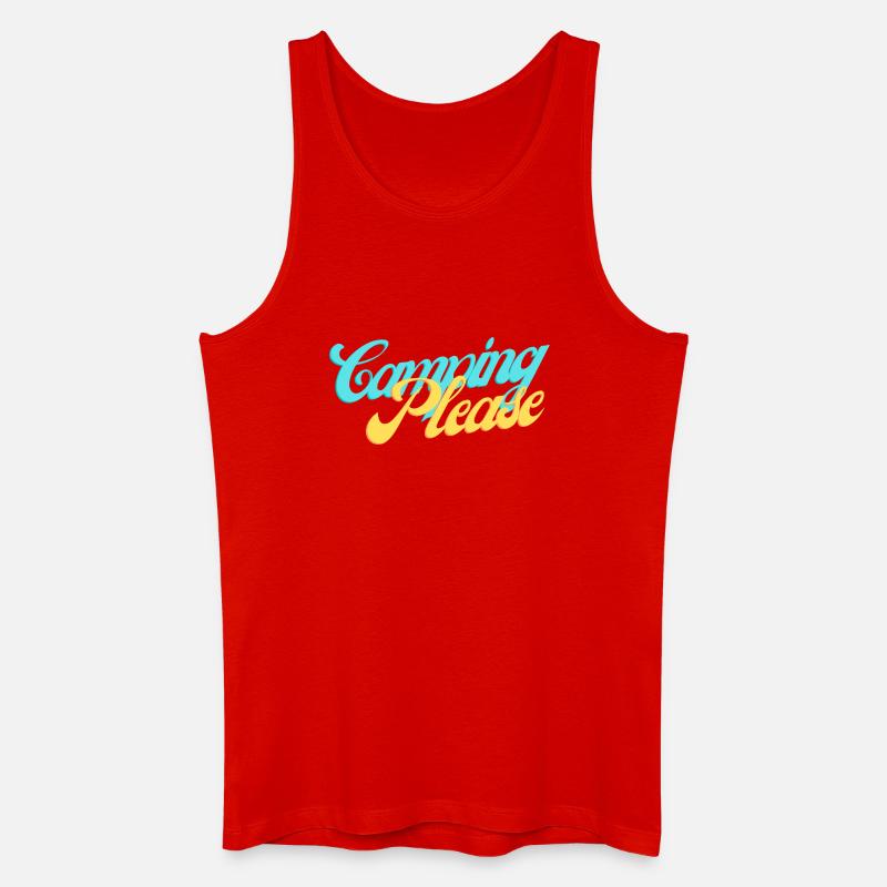 Camping Please Retro Script - Männer Bio Tank Top - Rot