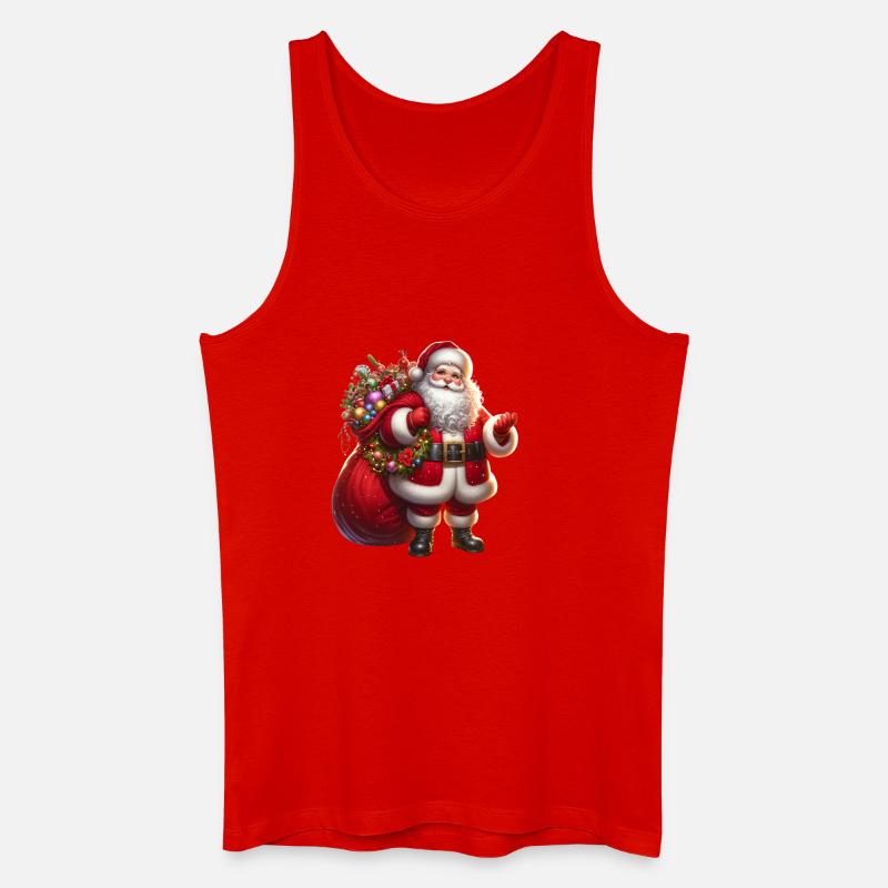 Weihnachtsmann mit Geschenksäckchen - Männer Bio Tank Top - Rot