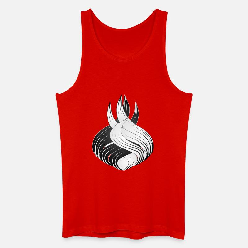 Abstrakte Formen – Dynamisches Schwarz-Weiß Design - Männer Bio Tank Top - Rot