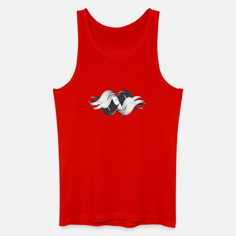Abstrakte Formen – Dynamisches Schwarz-Weiß Design - Männer Bio Tank Top - Rot