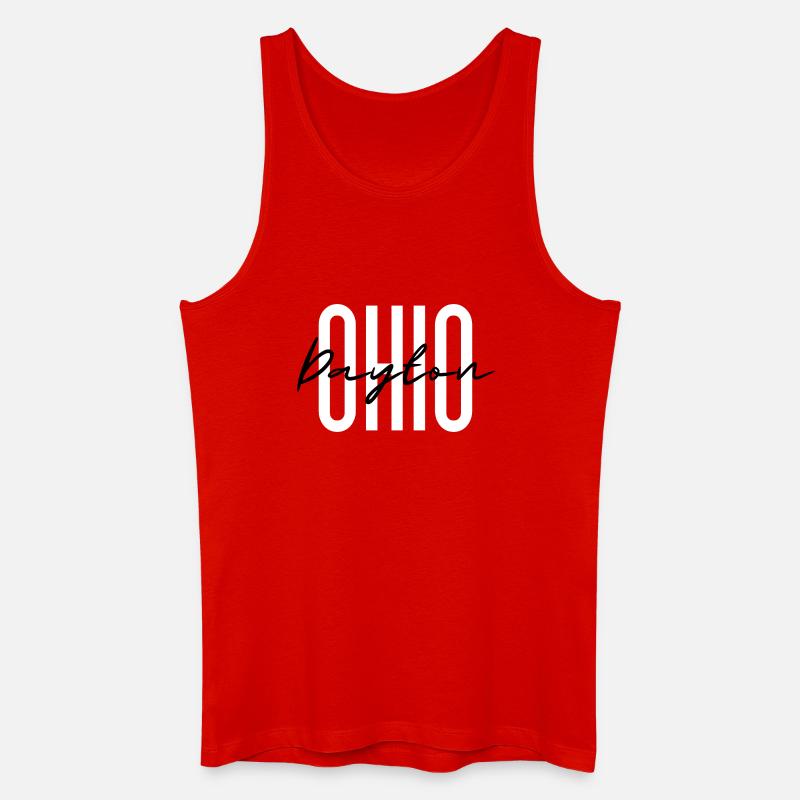 Ohio Script Overlay auf fetten Blockbuchstaben - Männer Bio Tank Top - Rot