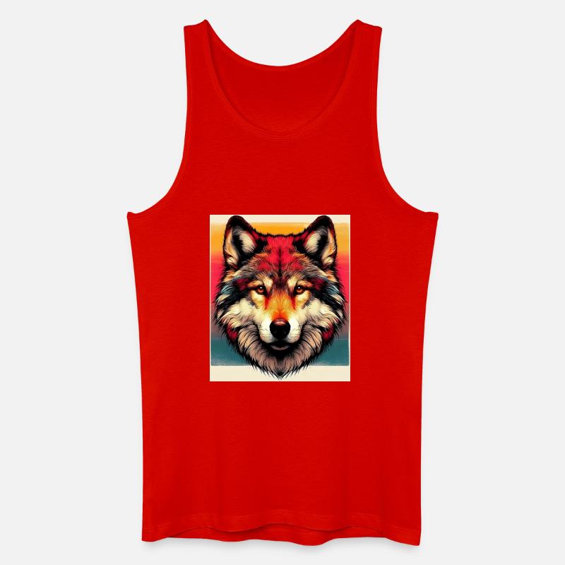 Wolf - Männer Bio Tank Top - Rot