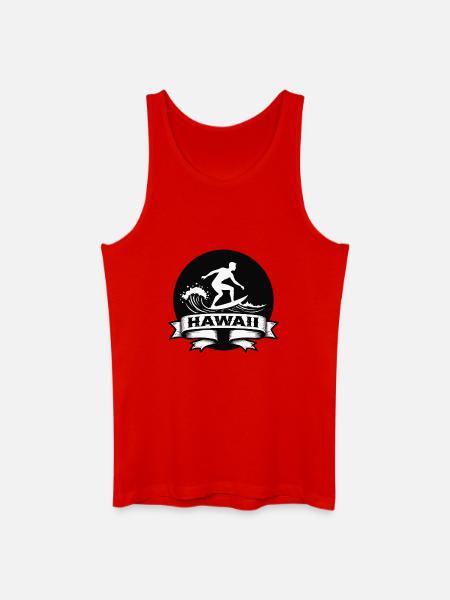 Surfer Hawaii Wave Banner - Men’s Organic Tank Top - red