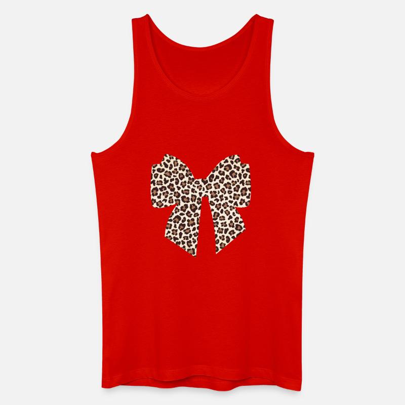 Leopard bow gift idea - Men’s Organic Tank Top - red