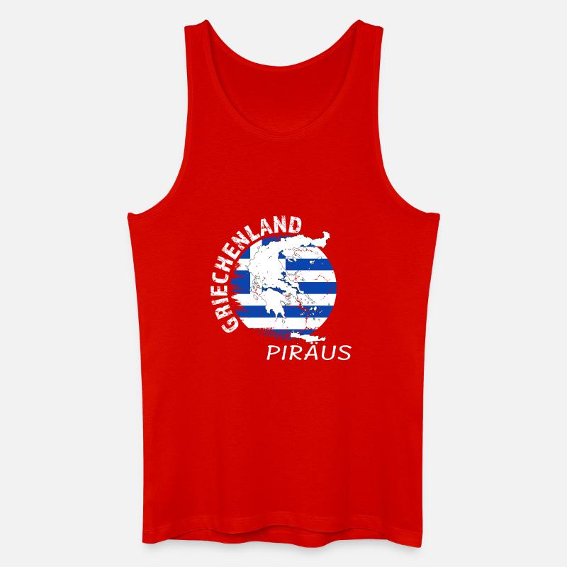 Piräus - Männer Bio Tank Top - Rot