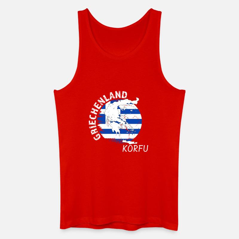 Korfu - Männer Bio Tank Top - Rot
