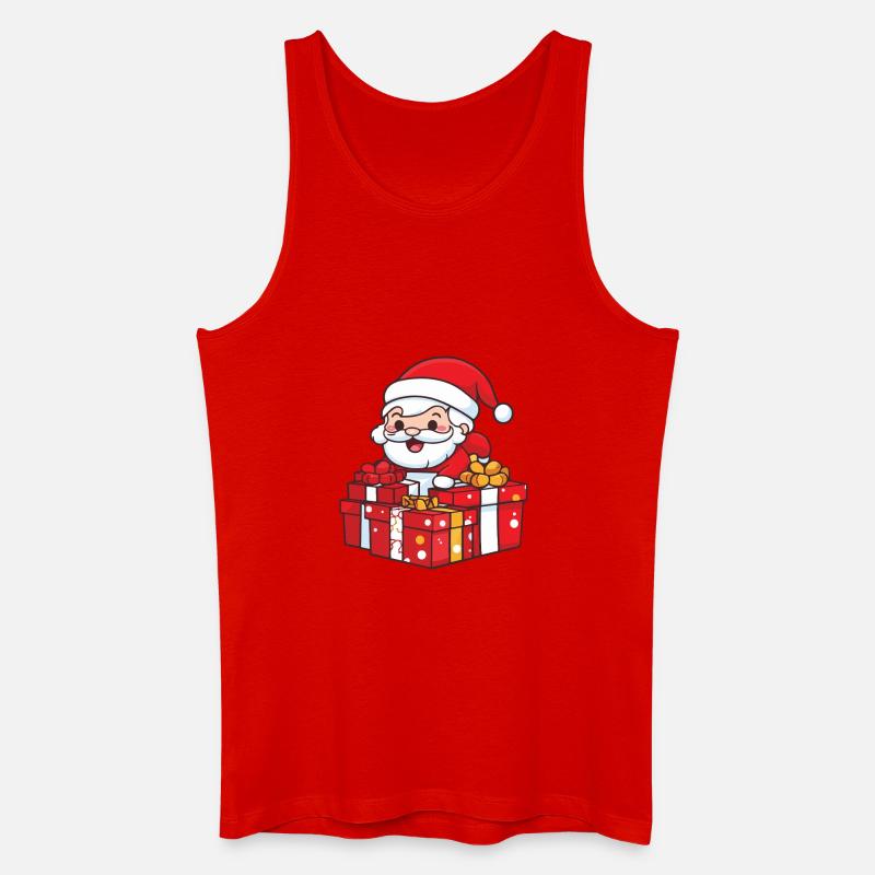 Weihnachtsmann Geschenke Comic Weihnachten - Männer Bio Tank Top - Rot