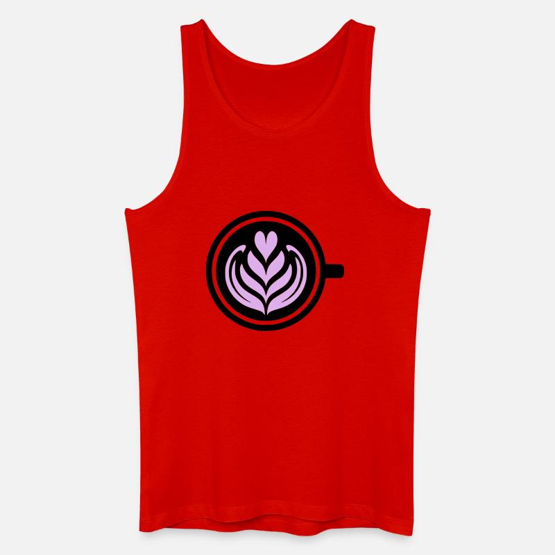 Kaffee-Liebe: Latte art Herz Vektor - Männer Bio Tank Top - Rot