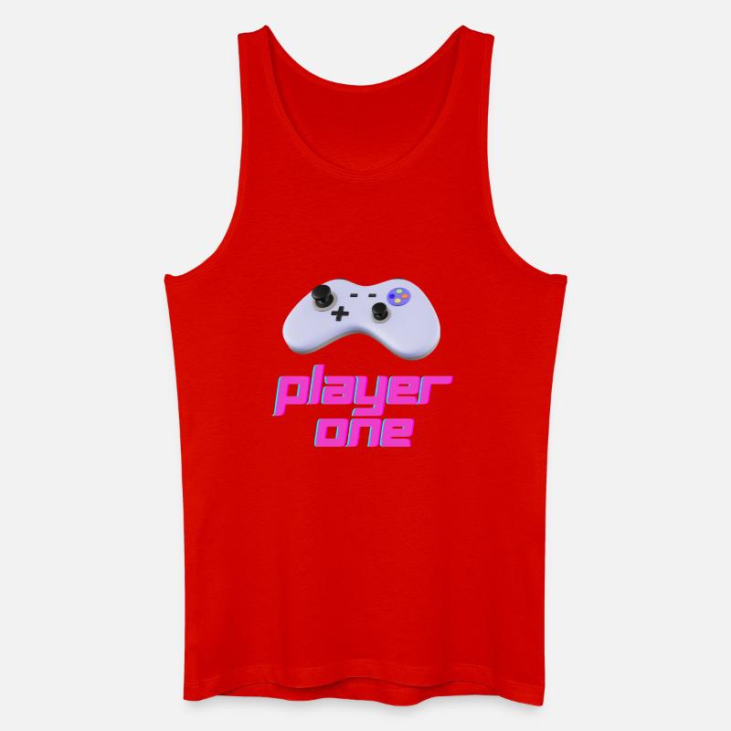 Neon Retro Controller Spieler Eins - Männer Bio Tank Top - Rot