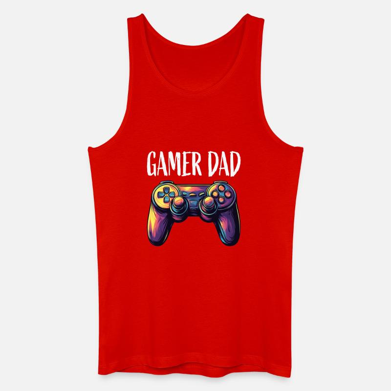 Gamer Dad Controller Neon - Débardeur bio Homme - rouge