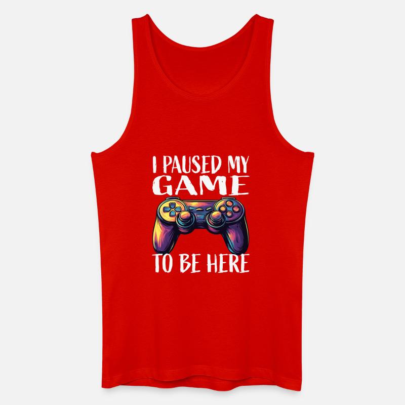 Spiel Pause Neon Controller - Männer Bio Tank Top - Rot