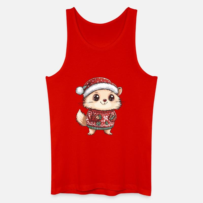 Igel Weihnachten Xmas - Männer Bio Tank Top - Rot