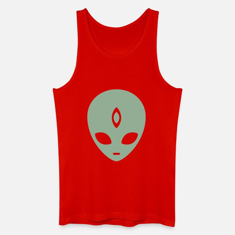 Alien Third Eye Minimalist - Männer Bio Tank Top - Rot