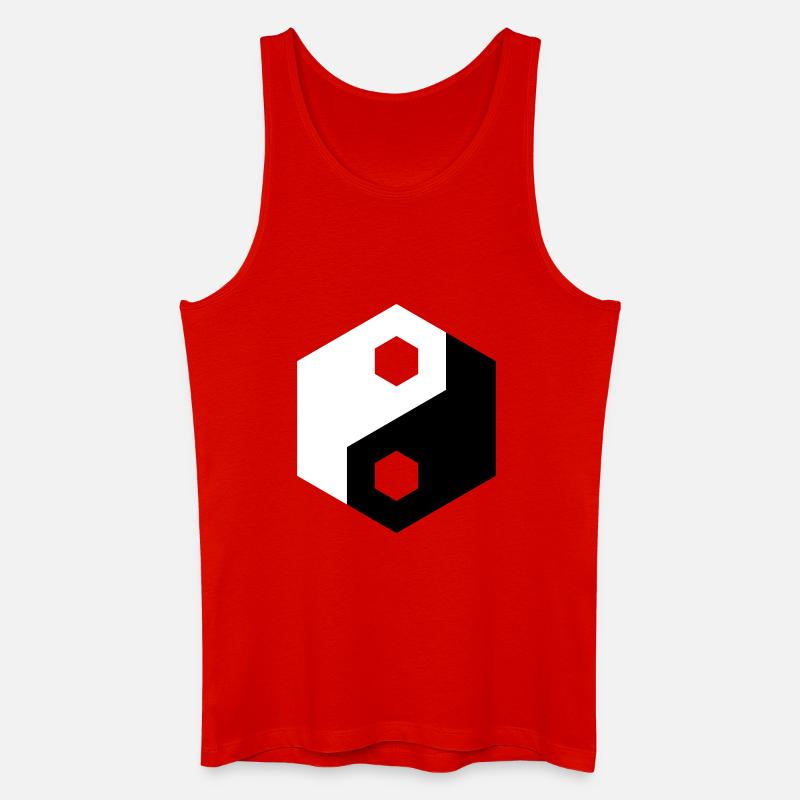 Hex-Ausschnitt Yin Yang - Männer Bio Tank Top - Rot
