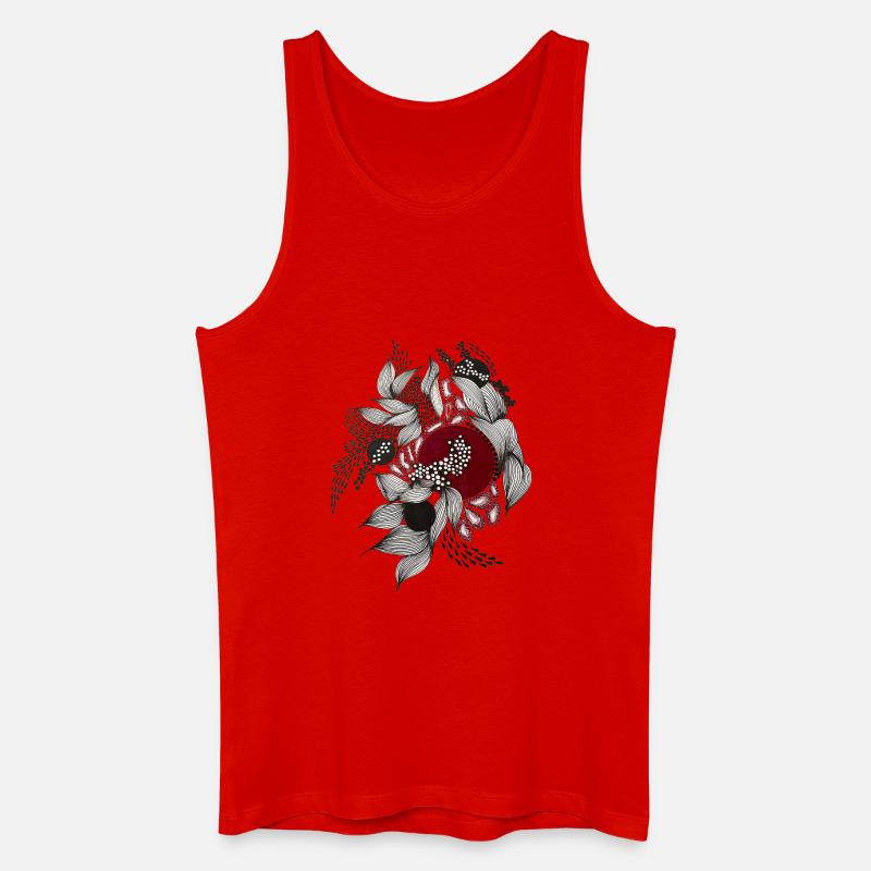 Roter Kreis mit silbernen Blättern - Männer Bio Tank Top - Rot