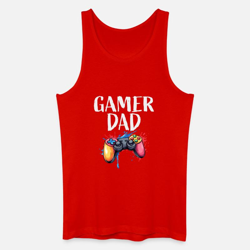 Gamer Papa Controller Splash - Männer Bio Tank Top - Rot