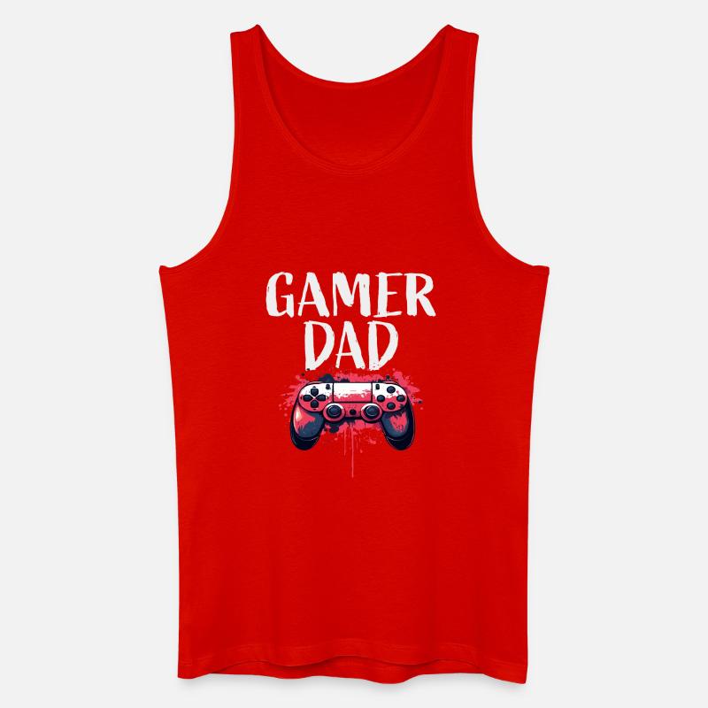 Gamer Dad Controller Kunst - Männer Bio Tank Top - Rot