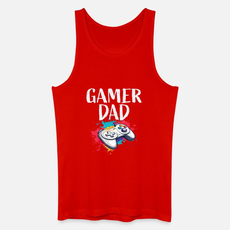 Gamer Dad Controller - Männer Bio Tank Top - Rot
