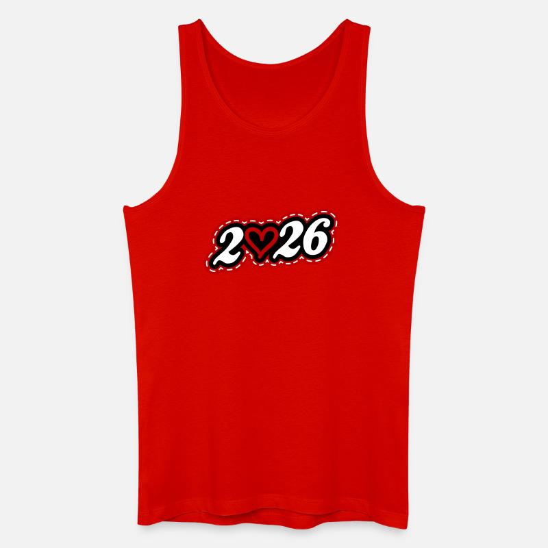 2026 Herz - Männer Bio Tank Top - Rot