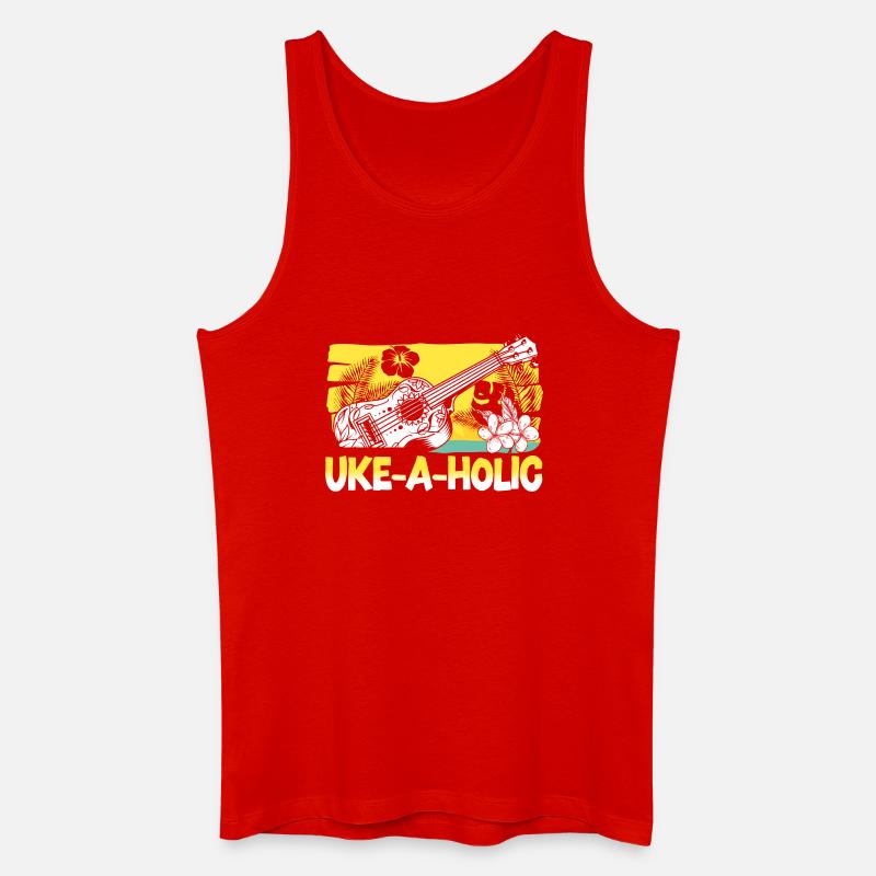 Hawaiian Ukulele Uke Uke-A-Holic - Männer Bio Tank Top - Rot